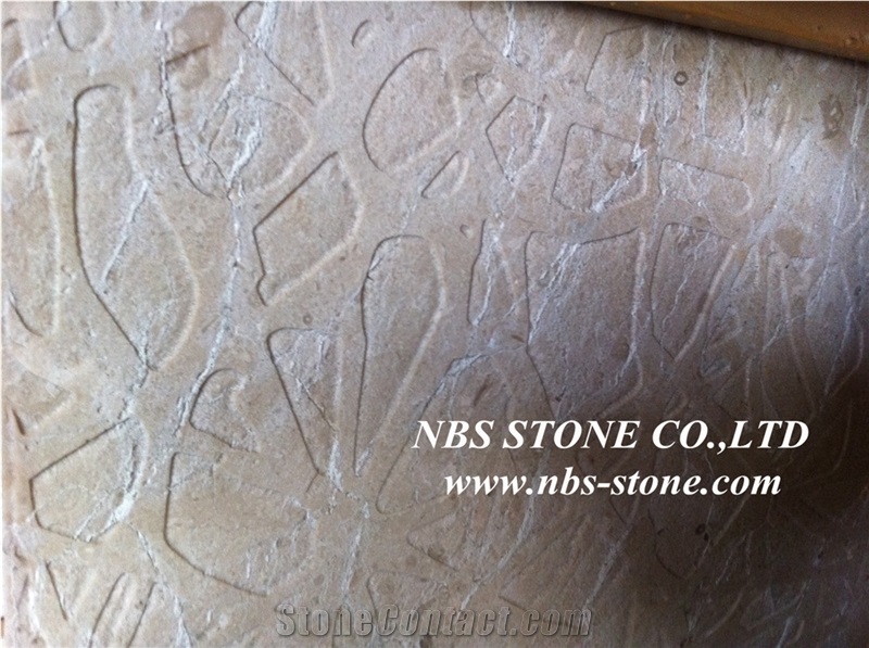 Sculptured China Yellow Marble Wall Relief
