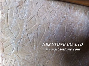 Sculptured China Yellow Marble Wall Relief