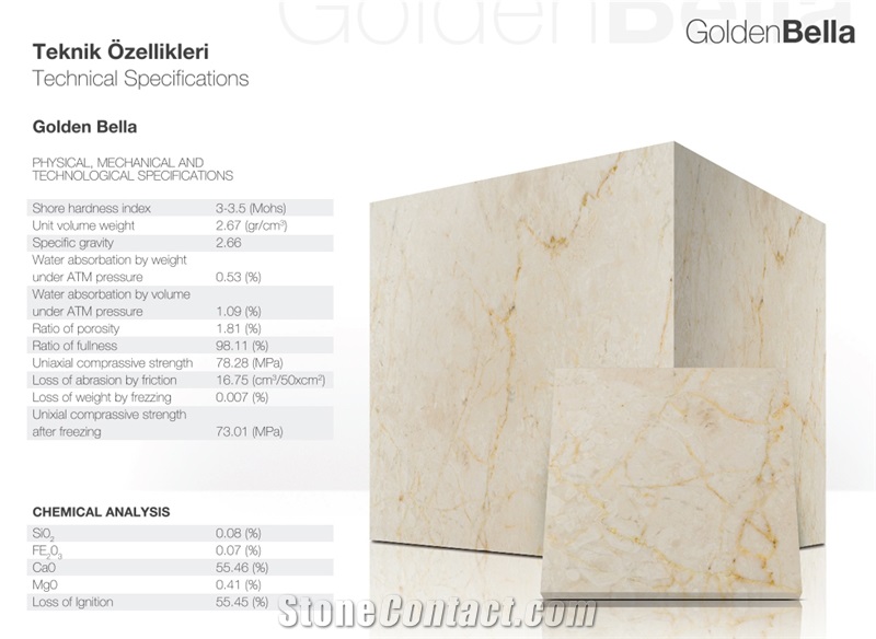 Polished Golden Bella Marble Slabs, Tiles