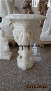 China Handcarved White Marble Sink, White Marble Artifacts & Handcrafts