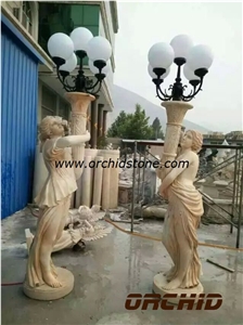 Fairy Goddess Sculpture, China Yellow Marble Sculpture & Statue
