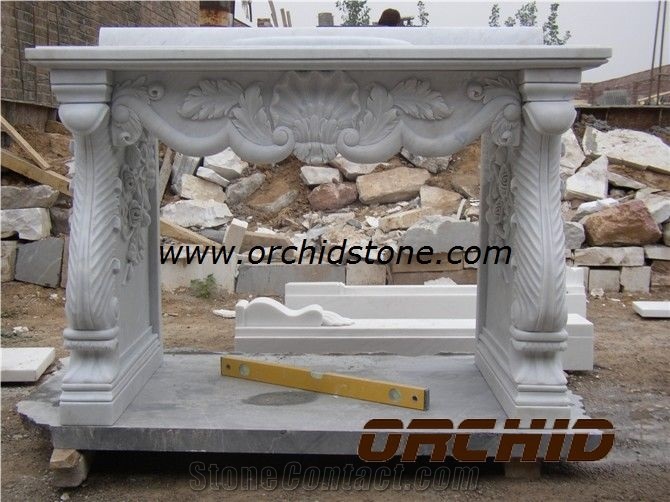 Fireplaces & Stoves Maker, White Marble Fireplace
