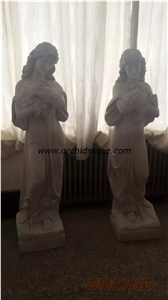 Hand Carved Natural Marble Human Sculpture, White Marble Sculpture & Statue