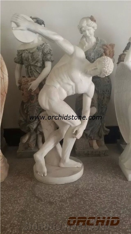 Hand Carved Natural Marble Human Sculptures, White Marble Human Sculptures