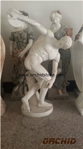 Hand Carved Natural Marble Human Sculptures, White Marble Human Sculptures