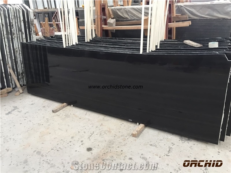 Imperial Black Wooden Marble Polished Slabs, China Black Marble
