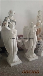 Natural White Marble Human Sculpture, White Marble Sculpture & Statue