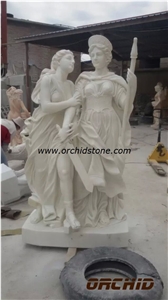 Natural White Marble Human Sculptures