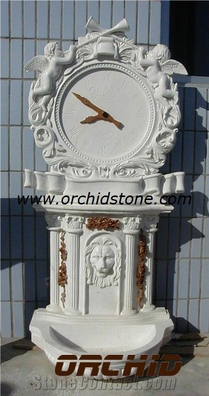 Natural White Marble Sculptured Exterior Fountains