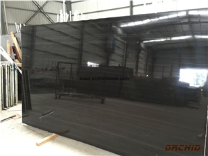 Polished Imperial Black Wooden Marble Slabs, China Black Marble