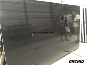 Polished Imperial Black Wooden Marble Slabs & Tiles, China Black Marble