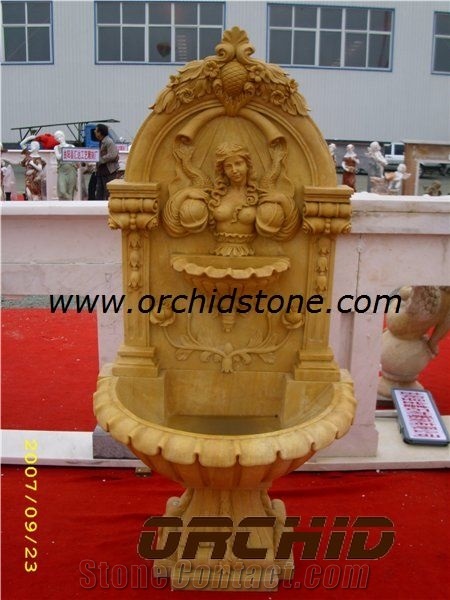 Sculptured Natural Marble Wall Mounted Fountain