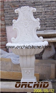 Sculptured Pedestal Basins, White Marble Pedestal Basins