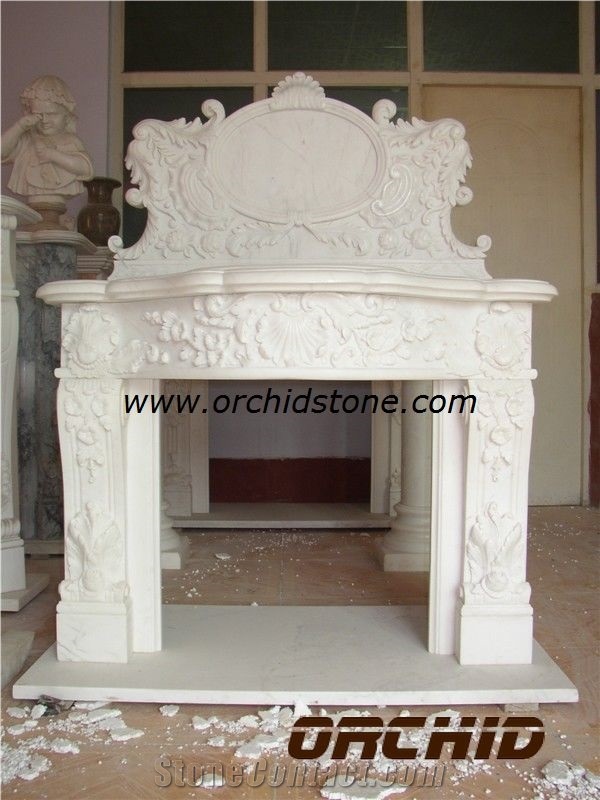 White Marble Sculptued Basin Top, White Marble Artifacts & Handcrafts