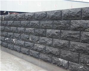 Black Granite Mushroom Stone Wall Cladding