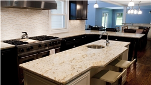 Gold Granite Kitchen Countertops, Beige Granite Kitchen Countertops