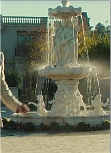 White Marble Outdoor Fountain