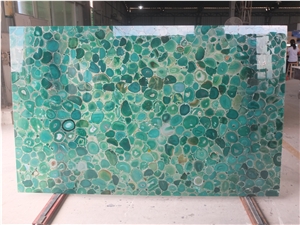 Green Agate Gem Stone/Semi Precious Slabs & Tiles, Green Agate Gem Stone Wall Covering/Interior Decoration for Kitchen/Background/Counter Top