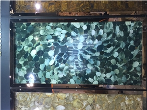 Lotus Green Semiprecious Stone Slabs & Tiles,Green Semi Precious Panel