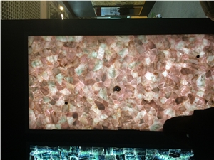 Pink Agate Translucent Semi Precious Stone Slabs & Tiles,Pink Translucent Agate Wall Panel,Home Decor