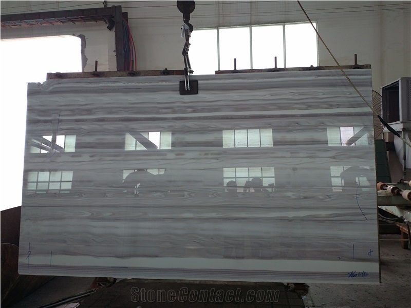 Polished Grey Wood Grain Crystalized Marble Slab,Grey Nano Stone,Chinamanmade Stone for Wall Panel