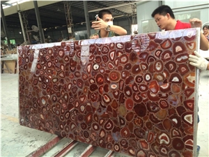 Red Agate Semiprecious Stone/Gemstone Slabs & Tiles,Red Agate Semi Precious Wall Covering,Interior Decoration for Kitchen/Background/Counter Top