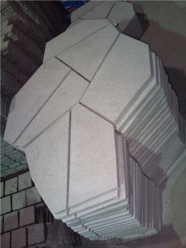 Chinese White Granite Pavers with Irregular Sharp, White Granite Flagstone