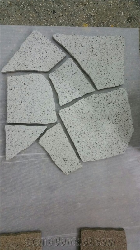 Chinese White Granite Pavers with Irregular Sharp, White Granite Flagstone