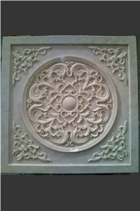 Pure White Marble Art Flower Sculputred Carving Design Building Wall Panel