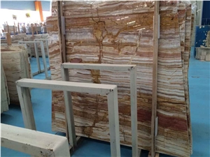 Red Dragon Onyx with Disorderly Lines Polished Slabs for Hotel Project Wall & Flooring Tiles