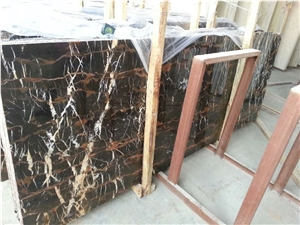 Afghanistan Portoro Marble, Afghanistan Black and Brown Marble Polished Slabs, Tiles