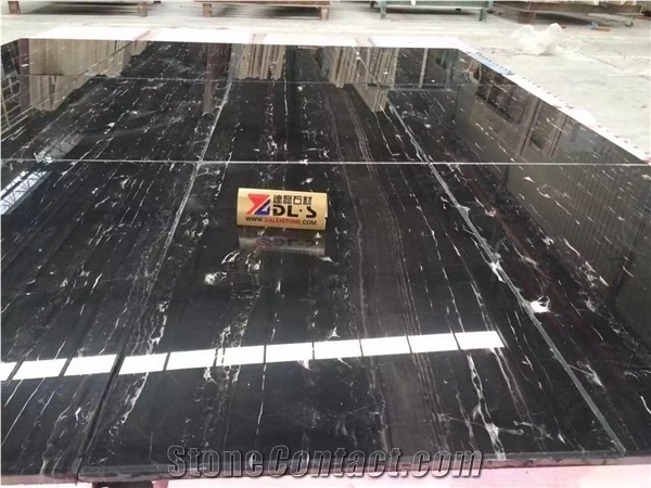Cheap and Popular China Silver Dragon Black Marble Polished Big Slabs,Tiles for Wall and Floor Covering, Skirting, Natural Building Stone with White Lines, Quarry Owner Manufacturers Supply Interior