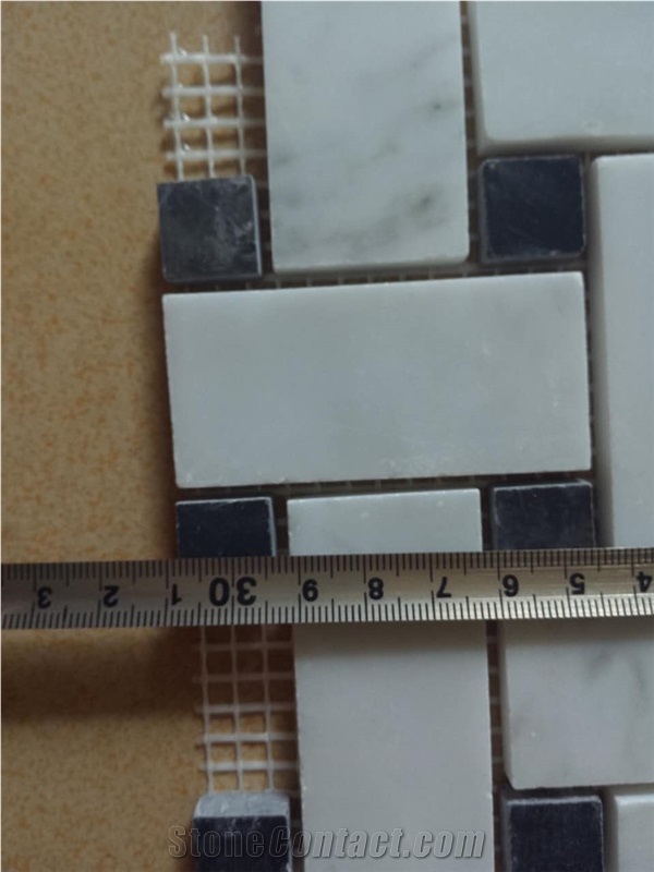 Cheap Mosaic Tiles Bianco Carrara White Marble Mosaic Pattern