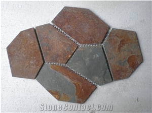 China Popular Cheap Rusty Brown Irregular Crazy Paving Random Flagstone for Walkway, Road, Flagstone Wall Road, Garden Pavers, Natural Building Stone Decoration, Quarry Owner