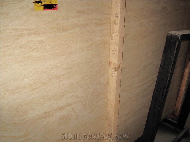 Competitive Cheap Price Turkey Beige Travertine Polished Big Slabs and Tiles for Wall, Floor Covering, Filled Holes Natural Building Stone Decoration, Interior Project Use, Manufacturers