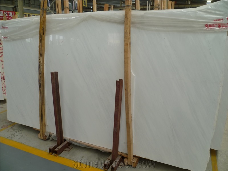 Greece Popular Ariston Pure White Marble Polished Big Slabs,Tiles Floor Wall Covering, Skirting, Natural Building Stone for Indoor Interior Decoration, Manufacturer Supply for Hotels, Shopping Mall