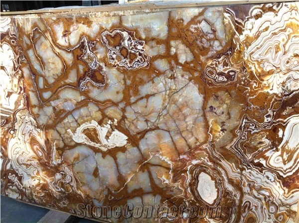 Iran Popular Luxury Yellow Brown Onyx, Tiger Onyx Polished Flag Big Polisehd Slabs & Tiles for Wall, Floor Covering, Cladding, Natural Building Stone Decoration in Hotel Bathroom, Lobby, Toilet