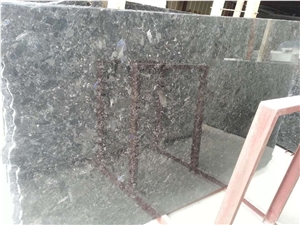 Ukraine Volga Blue Granite Polished Big Slabs & Tiles, Floor and Wall Covering Skirting, Natural Building Stone with Blue Sparking Spots, Indoor Interior Decoration, Manufacturer High Quality Cheap
