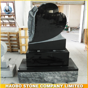 American Style Black Granite Angel Monument