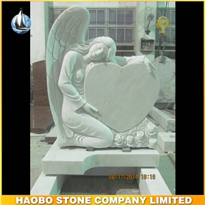 Haobo Stone China White Marble Angel Monument & Tombstone