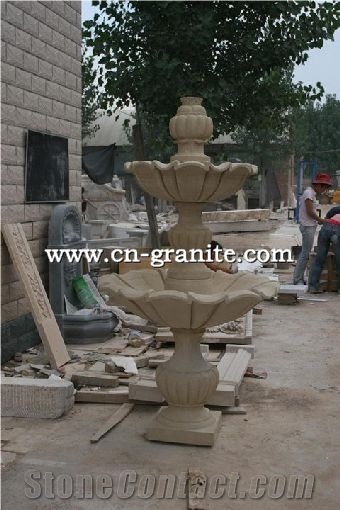 China Factory China Yellow Granite Water Fountain,Garden Fountain,Mainly for Exterior Decoration,Hotel and Suqare Outdoor Decoration,Wholesaler-Xiamen Songjia