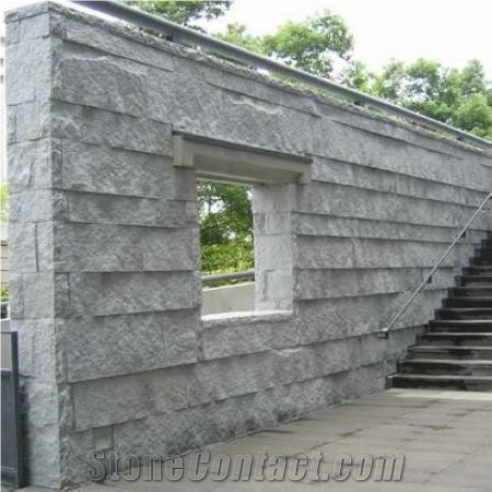 China Factory New Grey Granite Outdoor Walling Stone Waliing Tiles Flamed Buliding Ornaments Wall Stone