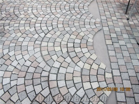 China Flamed Cube Stone Hot Sale Exterior Road Paving Stone Stepping Pavements Cheap Price, Grey Granite Cube Stone