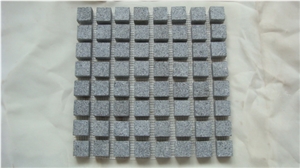 China Grey Granite Cube Stone Paving Stone, Flamed Outside Road Pavements, Road Floor Paving Stone, Grey Cutting Steeping Pattern
