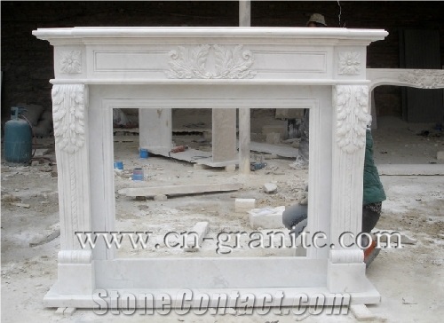 China Made Fireplace,White Marble Fireplace for Interior Decoration,
