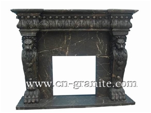 China Own Factory,Black Mable Fireplace for Interior Decoration,Wholesaler,Quarry Owner-Xiamen Songjia, Fireplace Marble Fireplace
