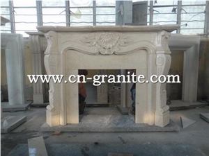 China Own Factory,Egypt Beige Marble Fireplace for Interior Decoration