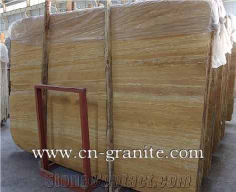 China Own Factory,Golden Travertine Slabs & Tiles,Cut to Size for Interior Decoraction,Floor Paving and Wall Cladding.