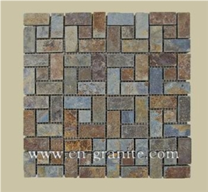 China Own Factory,Slate Mosaic Tile,For Floor Paving and Wall Cladding,Wholesaler-Xiamen Songjia