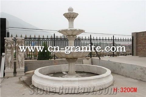 China Own Factory White Granite Fountain Sets,Mainly for Exterior Decoration,Wholesaler-Xiamen Songjia